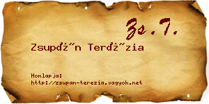 Zsupán Terézia névjegykártya